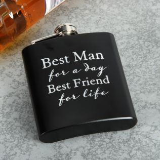 AMORE BY JULIANA® 6oz Hip Flask - Best Man For A Day... Product Image