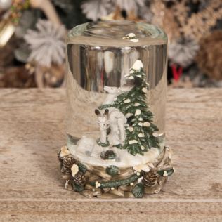 Hand Painted Resin Snowglobe - Reindeer 14.5cm Product Image