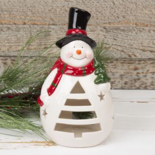 Snowman Ceramic Tealight Holder Product Image