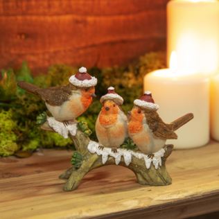 Three Robins on a Branch Figurine Product Image