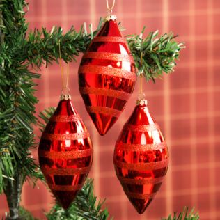 Set of 3 Two Tone Shuttle Tree Baubles Product Image