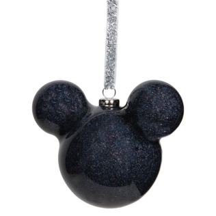 Disney Mickey Mouse Black Glitter Bauble Product Image