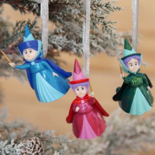 Disney Set of 3 Hanging Ornaments Merryweather, Flora, Fauna Product Image