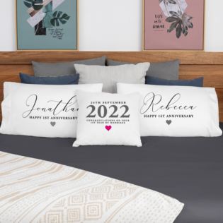 Personalised Anniversary Cushion And Pillowcase Set Product Image