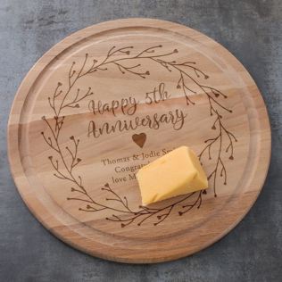 Engraved Anniversary Round Chopping Board Product Image