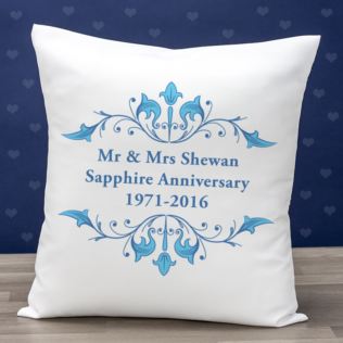 Personalised Sapphire Anniversary Cushion Product Image