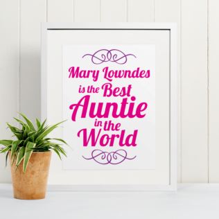 Personalised Best Auntie in the World Framed Print Product Image