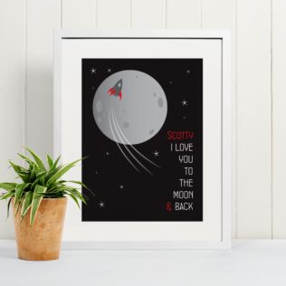 I Love You To The Moon And Back Personalised Framed Print Product Image