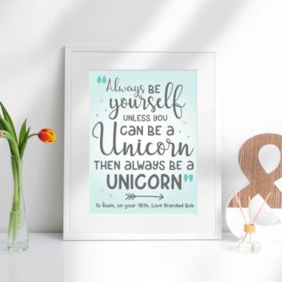 Personalised Always Be A Unicorn Framed Print Product Image