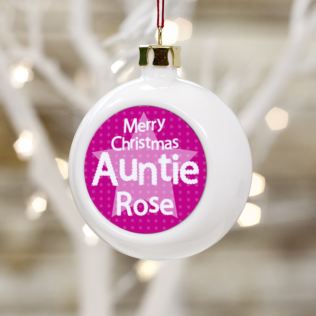Personalised Auntie Christmas Bauble Product Image