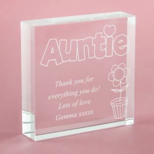 Personalised Auntie Glass Keepsake Product Image