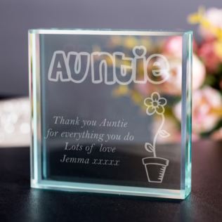 Personalised Auntie Glass Keepsake Product Image