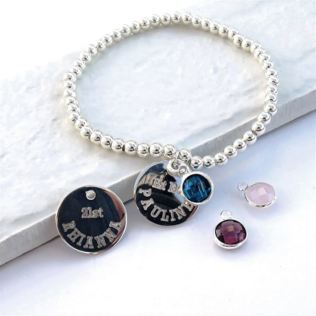 Personalised Birthstone Charm Bracelet Product Image