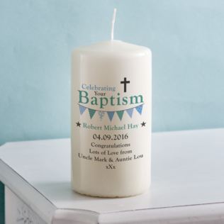 Personalised Boys Baptism Candle Product Image