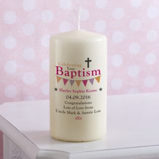 Personalised Girls Baptism Candle Product Image