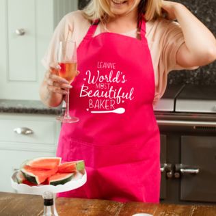 Personalised Worlds Most Beautiful Baker Apron Product Image