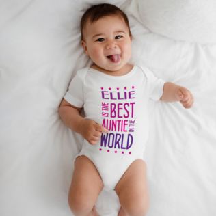 Best Auntie Personalised Baby Grow Product Image