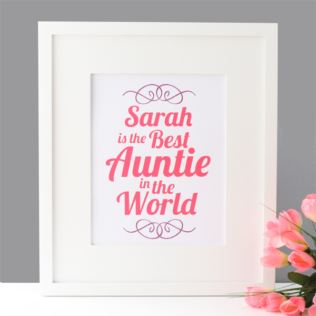 Personalised Best Auntie in the World Framed Print Product Image