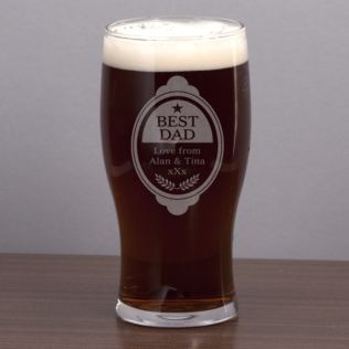 Best Dad Personalised Pint Glass Product Image