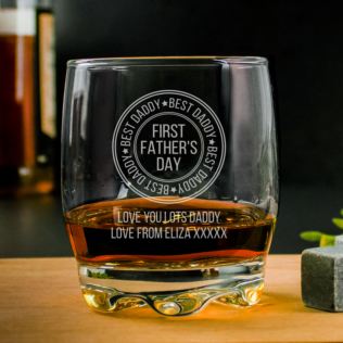 Personalised First Father's Day Best Daddy Whisky Tumbler Product Image