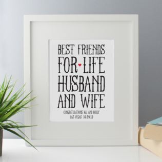 Personalised Best Friends for Life Husband and Wife Framed Print Product Image