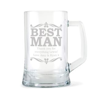 Personalised Best Man Glass Stern Tankard Product Image