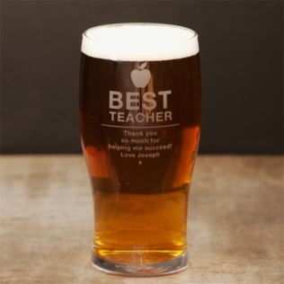 Personalised Best Teacher Pint Glass Product Image