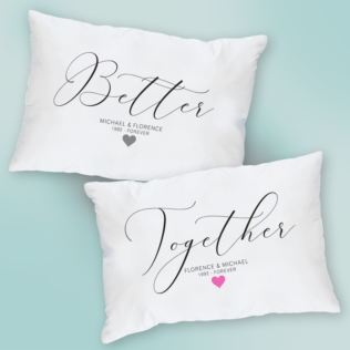 Better Together Personalised Pair Of Pillowcases Product Image