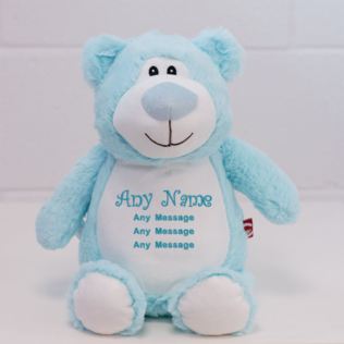 Personalised Embroidered Cubbies Blue Bear Soft Toy Product Image