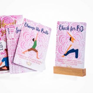 Brutally Honest Yoga Cards with Funny Yoga Poses and Wooden Stand Product Image
