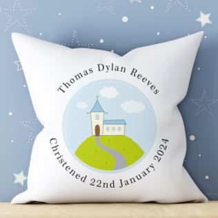 Personalised Boys Christening Cushion Product Image