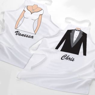 Personalised Novelty Bride & Groom Aprons Product Image