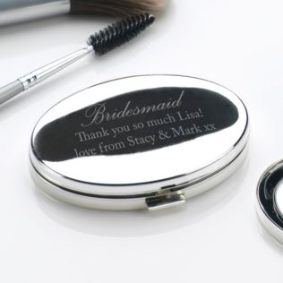 Engraved Bridesmaid Oval Compact Mirror Product Image