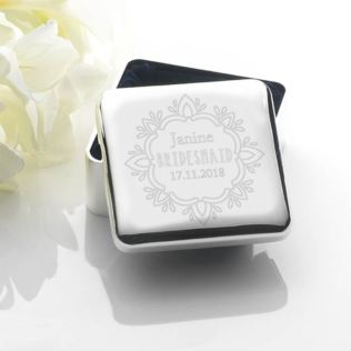 Bridesmaid Engraved Square Jewellery Box Product Image