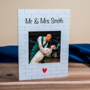 Personalised "Mr & Mrs" LEGO® Brick Photo Upload Blocks Product Image