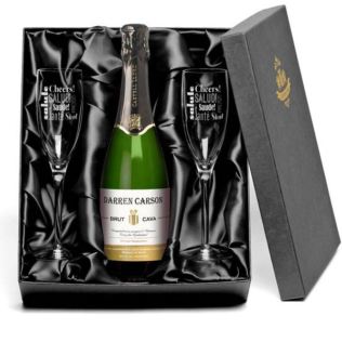 Personalised Cava and Glasses Gift Set Product Image