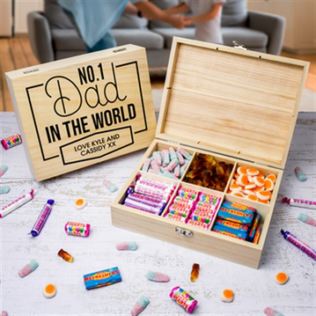 Personalised No.1 Dad Wooden Sweet Box Product Image