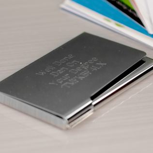 New Yorker Engraved Business Card Holder Product Image