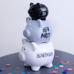 Pennies And Dreams Triple Pig Money Bank - Honeymoon Product Image