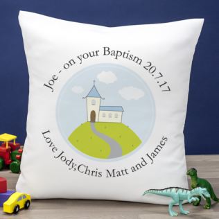 Personalised Boys Christening Cushion Product Image