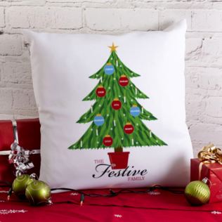 Christmas Family Tree Personalised Cushion Product Image