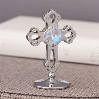 Crystocraft Silverplated Cross Ornament With Swarovski Crystal Product Image