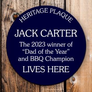 Fathers Day Personalised Spoof Blue Heritage Plaque Product Image