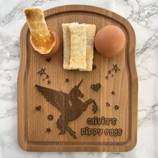Personalised Dippy Eggs Breakfast Board - Unicorn Design Product Image