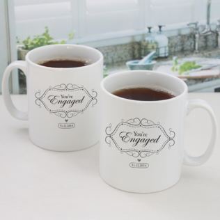 Personalised You're Engaged Pair of Mugs Product Image