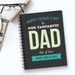 Personalised Fantastic Dad Fathers Day Notebook Product Image