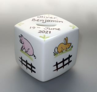 Personalised Heron China Down On The Farm Money Box Product Image