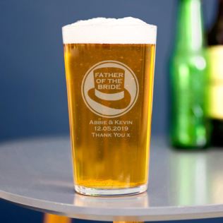 Personalised Father Of The Bride Straight Sided Pint Glass Product Image