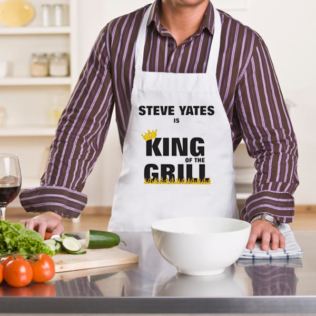 Personalised King of the Grill BBQ Apron Product Image