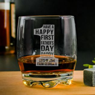 Personalised First Father's Day No 1 Whisky Tumbler Product Image